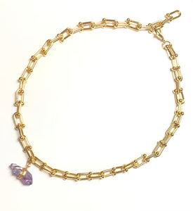 Amethyst crystal necklace