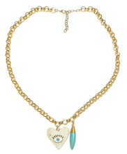 Load image into Gallery viewer, Chain with heart eye charm

