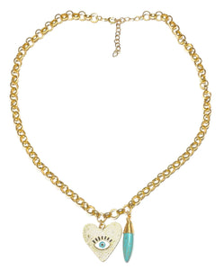 Chain with heart eye charm
