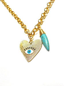 Chain with heart eye charm