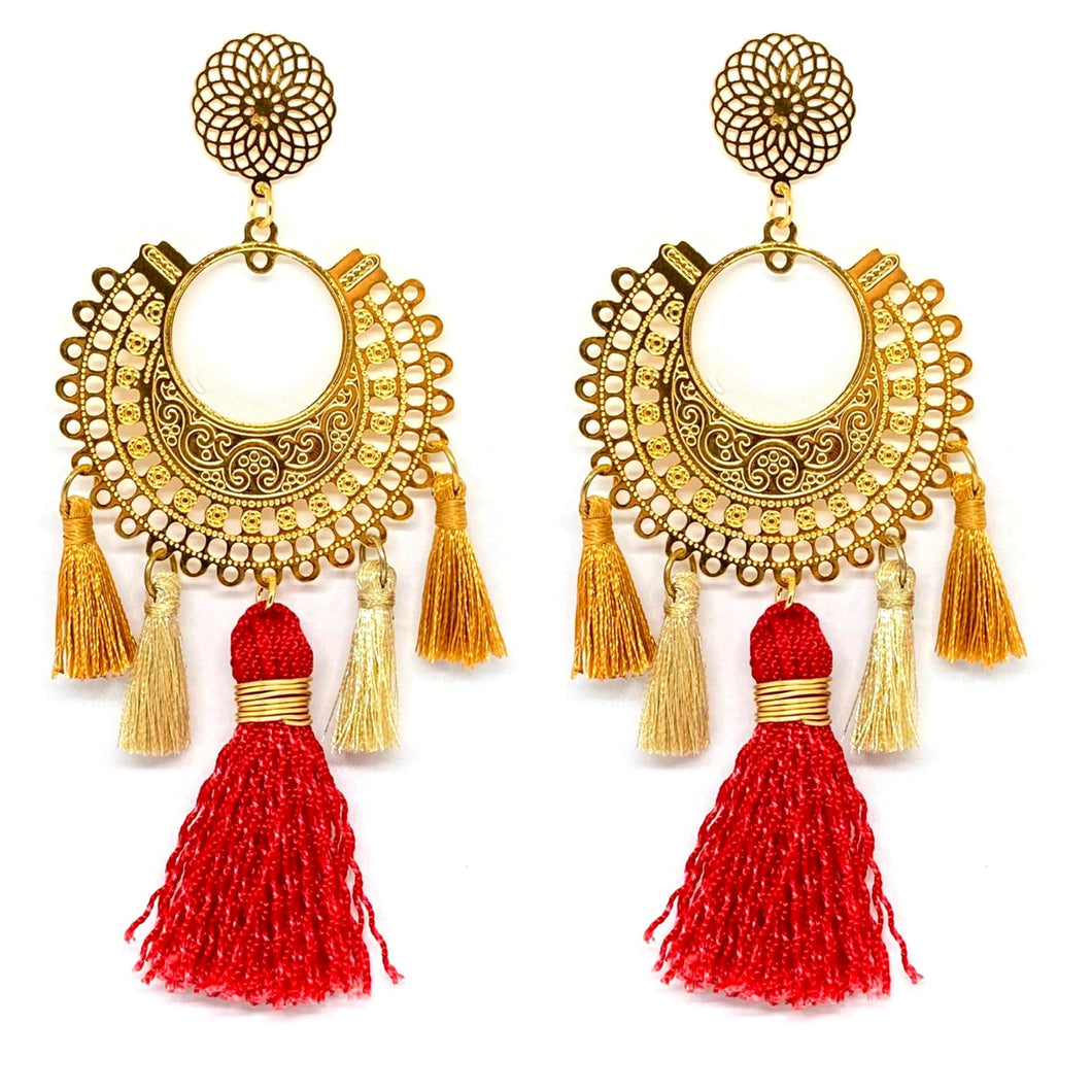 Circle Tassel- Red