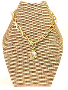 Coin and pearl necklace