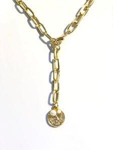 Coin and pearl necklace