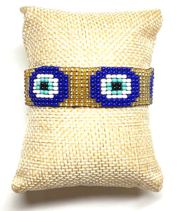 Circle eyes mostacilla bracelet