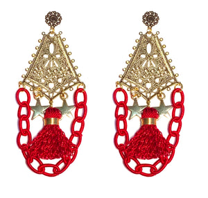 Filigree Tassel-Red