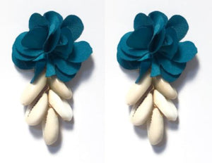 Flower sea shell- blue