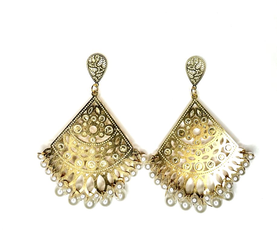 Pearl Triangle Earring