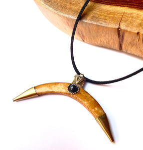 Leather necklace with charm