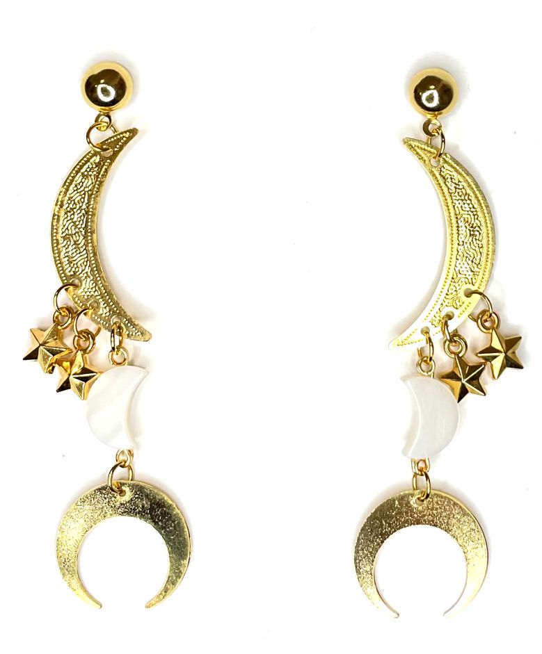 Moon stars earring