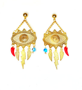 Eye and charms earring