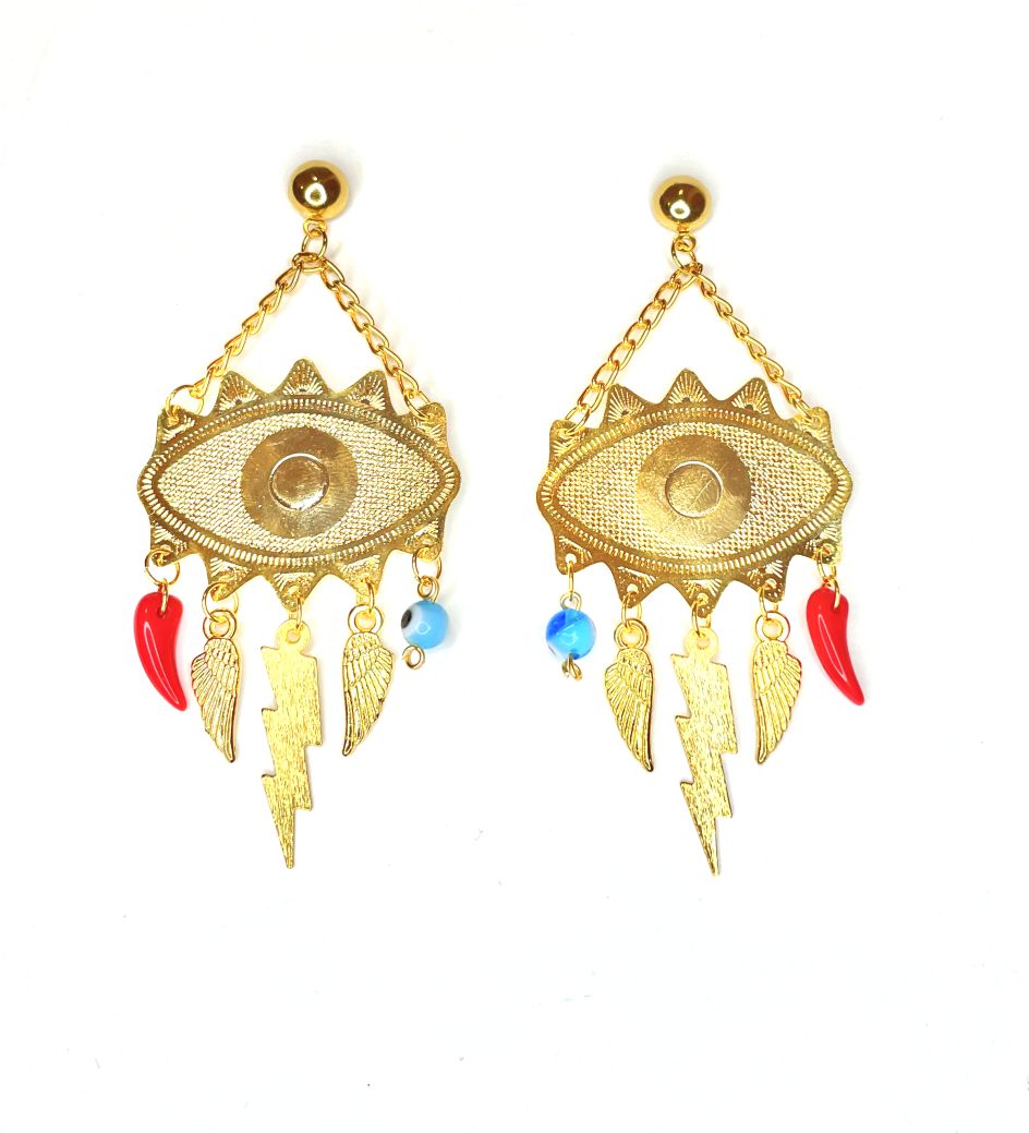 Eye and charms earring