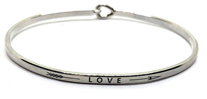 Stainless steel message silver love