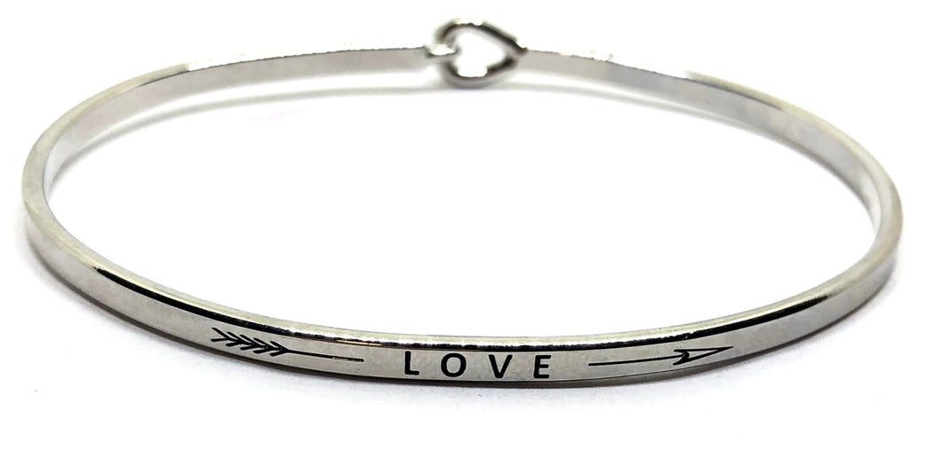 Stainless steel message silver love