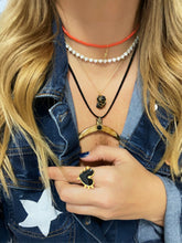 Load image into Gallery viewer, Leather necklace with charm
