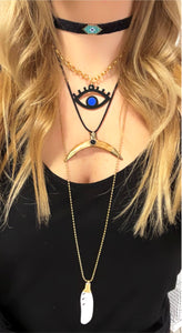Leather necklace with charm